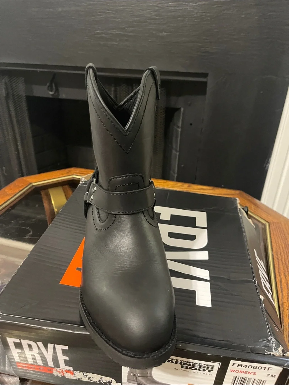 Frye Black Short Harness Leather Boot